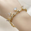 Oro Laminado Charm Bracelet, Gold Filled Style with White Cubic Zirconia, Polished, Golden Finish, 03.331.0329.07