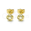 Oro Laminado Stud Earring, Gold Filled Style Love Knot Design, Polished, Golden Finish, 02.213.0167