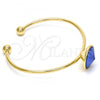 Oro Laminado Individual Bangle, Gold Filled Style with Blue Shade Swarovski Crystals, Polished, Golden Finish, 07.239.0012.2 (02 MM Thickness, One size fits all)