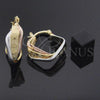 Oro Laminado Medium Hoop, Gold Filled Style and Star Diamond Cutting Finish, Tricolor, 5.155.005