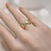 Oro Laminado Multi Stone Ring, Gold Filled Style Infinite Design, with White Micro Pave, Polished, Golden Finish, 01.213.0060