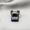 Stainless Steel Mens Ring, Double Design, Polished, Tricolor, 01.63.0696.08