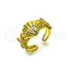 Oro Laminado Elegant Ring, Gold Filled Style Shell and Star Design, Polished, Golden Finish, 01.341.0168