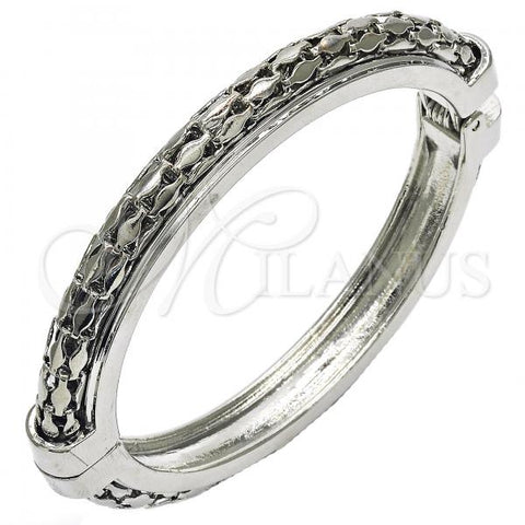 Rhodium Plated Individual Bangle, Chunky Design, Polished, Rhodium Finish, 07.252.0071.1.05 (10 MM Thickness, Size 5 - 2.50 Diameter)