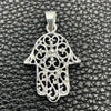 Sterling Silver Fancy Pendant, Hand of God Design, Polished, Silver Finish, 05.392.0041