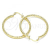 Oro Laminado Medium Hoop, Gold Filled Style Diamond Cutting Finish, Golden Finish, 02.213.0246.1.40