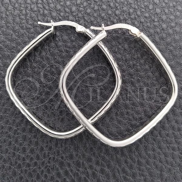 Sterling Silver Medium Hoop, Diamond Cutting Finish, Silver Finish, 02.389.0137.25
