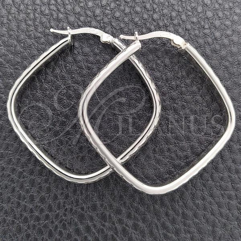 Sterling Silver Medium Hoop, Diamond Cutting Finish, Silver Finish, 02.389.0137.25