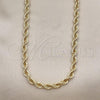Oro Laminado Basic Necklace, Gold Filled Style Rope Design, Polished, Golden Finish, 04.213.0207.30