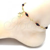 Oro Laminado Charm Anklet , Gold Filled Style Dolphin Design, Polished, Golden Finish, 03.213.0083.10
