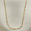Oro Laminado Basic Necklace, Gold Filled Style Figaro Design, Polished, Golden Finish, 5.222.019.24
