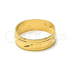 Oro Laminado Wedding Ring, Gold Filled Style Diamond Cutting Finish, Golden Finish, 5.164.035.07 (Size 7)