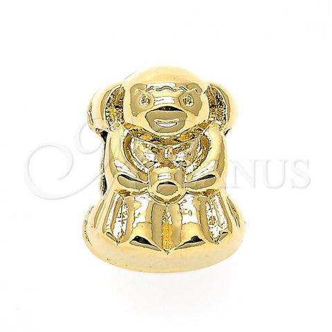 Oro Laminado Love Link Pendant, Gold Filled Style Teddy Bear Design, Golden Finish, 05.179.0029