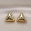 Oro Laminado Stud Earring, Gold Filled Style Chunky Design, Polished, Golden Finish, 02.385.0049