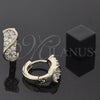 Oro Laminado Huggie Hoop, Gold Filled Style with White Cubic Zirconia, Polished, Golden Finish, 5.130.003