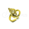Oro Laminado Elegant Ring, Gold Filled Style Snail Design, Diamond Cutting Finish, Golden Finish, 01.282.0005