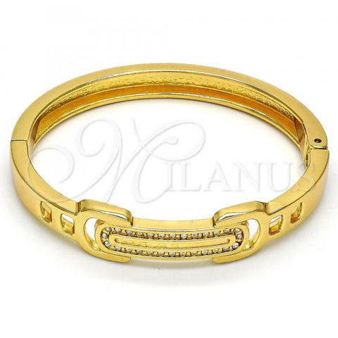 Gold Tone Individual Bangle, with White Crystal, Polished, Golden Finish, 07.252.0011.05.GT (13 MM Thickness, Size 5 - 2.50 Diameter)