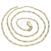 Oro Laminado Basic Necklace, Gold Filled Style Figaro Design, Polished, Golden Finish, 04.213.0238.24