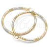 Oro Laminado Extra Large Hoop, Gold Filled Style Diamond Cutting Finish, Tricolor, 02.170.0242.1.70