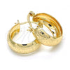Oro Laminado Small Hoop, Gold Filled Style Owl and Elephant Design, Polished, Golden Finish, 02.106.0032.20