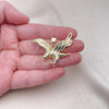 Oro Laminado Religious Pendant, Gold Filled Style Eagle Design, Polished, Golden Finish, 05.213.0144