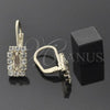 Oro Laminado Leverback Earring, Gold Filled Style with  Cubic Zirconia, Golden Finish, 5.125.021