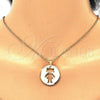 Oro Laminado Fancy Pendant, Gold Filled Style Little Girl Design, Matte Finish, Golden Finish, 03.32.0243