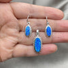Sterling Silver Earring and Pendant Adult Set, with Bermuda Blue Opal, Polished, Silver Finish, 10.391.0017