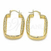 Oro Laminado Small Hoop, Gold Filled Style Hollow Design, Diamond Cutting Finish, Golden Finish, 02.170.0292.25