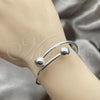 Sterling Silver Individual Bangle, Ball Design, Polished, Silver Finish, 07.409.0004