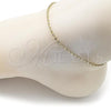 Oro Laminado Basic Anklet, Gold Filled Style Singapore Design, Diamond Cutting Finish, Golden Finish, 04.213.0225.09