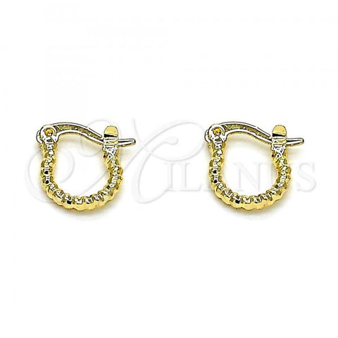 Oro Laminado Small Hoop, Gold Filled Style Diamond Cutting Finish, Golden Finish, 02.96.0083.10