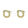 Oro Laminado Small Hoop, Gold Filled Style Diamond Cutting Finish, Golden Finish, 02.96.0083.10