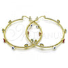Oro Laminado Large Hoop, Gold Filled Style Evil Eye Design, Multicolor Enamel Finish, Golden Finish, 02.380.0106.2.50