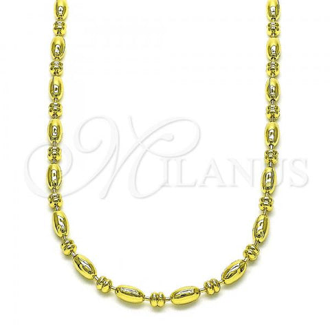 Oro Laminado Fancy Necklace, Gold Filled Style Ball Design, Polished, Golden Finish, 04.341.0103.16
