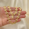 Oro Laminado Basic Necklace, Gold Filled Style Puff Mariner Design, Polished, Golden Finish, 04.63.1311.30