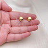 Oro Laminado Stud Earring, Gold Filled Style Chunky and Hollow Design, Polished, Golden Finish, 02.342.0323