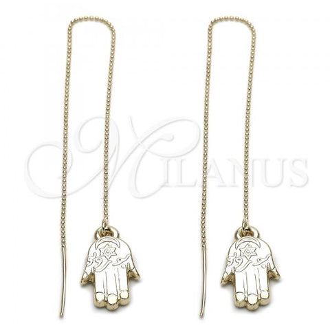 Oro Laminado Threader Earring, Gold Filled Style Hand Design, Golden Finish, 5.114.012