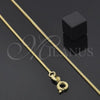 Oro Laminado Basic Necklace, Gold Filled Style Box Design, Polished, Golden Finish, 5.222.039.22