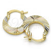 Oro Laminado Small Hoop, Gold Filled Style Diamond Cutting Finish, Tricolor, 02.102.0043.25