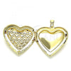 Oro Laminado Locket Pendant, Gold Filled Style Heart Design, Polished, Golden Finish, 05.117.0030