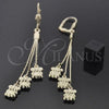 Oro Laminado Long Earring, Gold Filled Style Teddy Bear Design, Golden Finish, 5.099.010