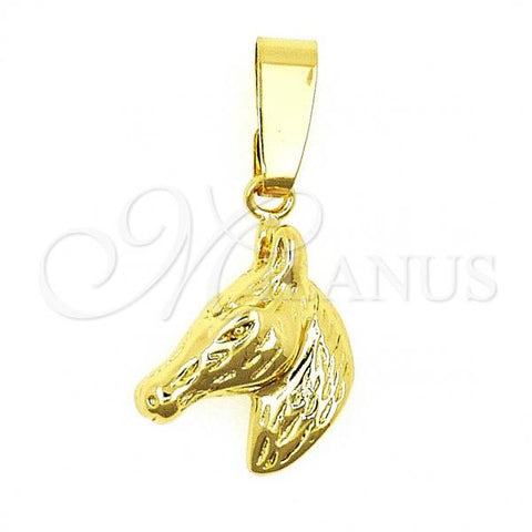 Oro Laminado Fancy Pendant, Gold Filled Style Horse Design, Polished, Golden Finish, 5.183.017