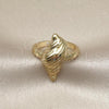 Oro Laminado Elegant Ring, Gold Filled Style Snail Design, Diamond Cutting Finish, Golden Finish, 01.282.0005
