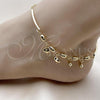 Oro Laminado Charm Anklet , Gold Filled Style Heart and Rolo Design, Polished, Golden Finish, 03.383.0034.10