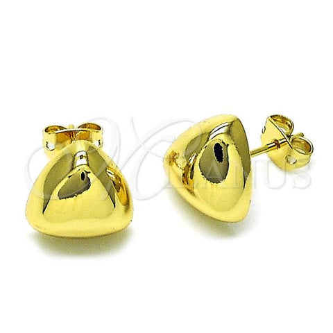 Oro Laminado Stud Earring, Gold Filled Style Polished, Golden Finish, 02.342.0330
