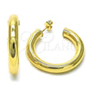 Oro Laminado Medium Hoop, Gold Filled Style Chunky Design, Polished, Golden Finish, 02.163.0312.40