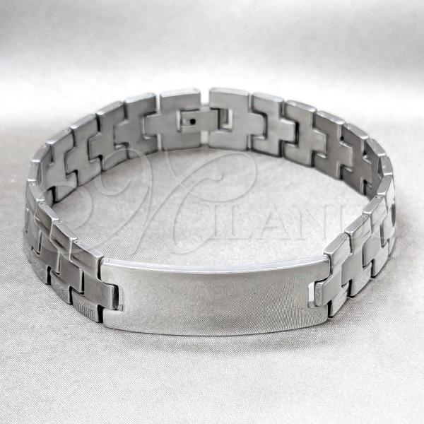 Stainless Steel Solid Bracelet, Polished, Steel Finish, 03.63.1476.08
