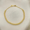 Oro Laminado Fancy Bracelet, Gold Filled Style Ball Design, Polished, Golden Finish, 03.32.0584.07