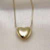 Oro Laminado Pendant Necklace, Gold Filled Style Chunky Design, Polished, Golden Finish, 04.341.0119.20